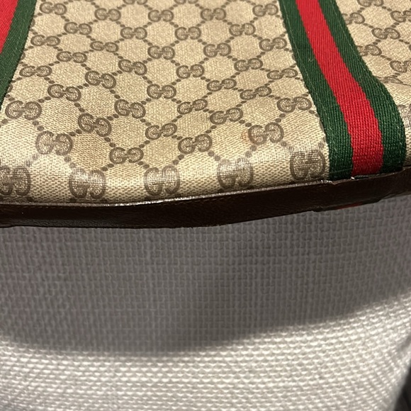 Gucci Supreme Tote Web Canvas & Leather Accents & Striped Guitar Double Handles - Picture 8 of 16